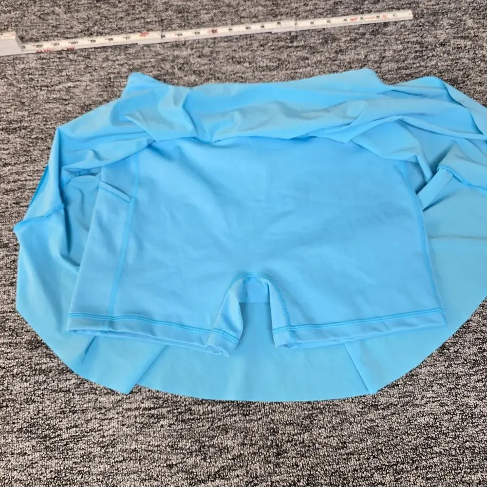 Nike Dry Fit Skort Women's M Blue Swoosh Logo Pull On Tennis Golf Pocket